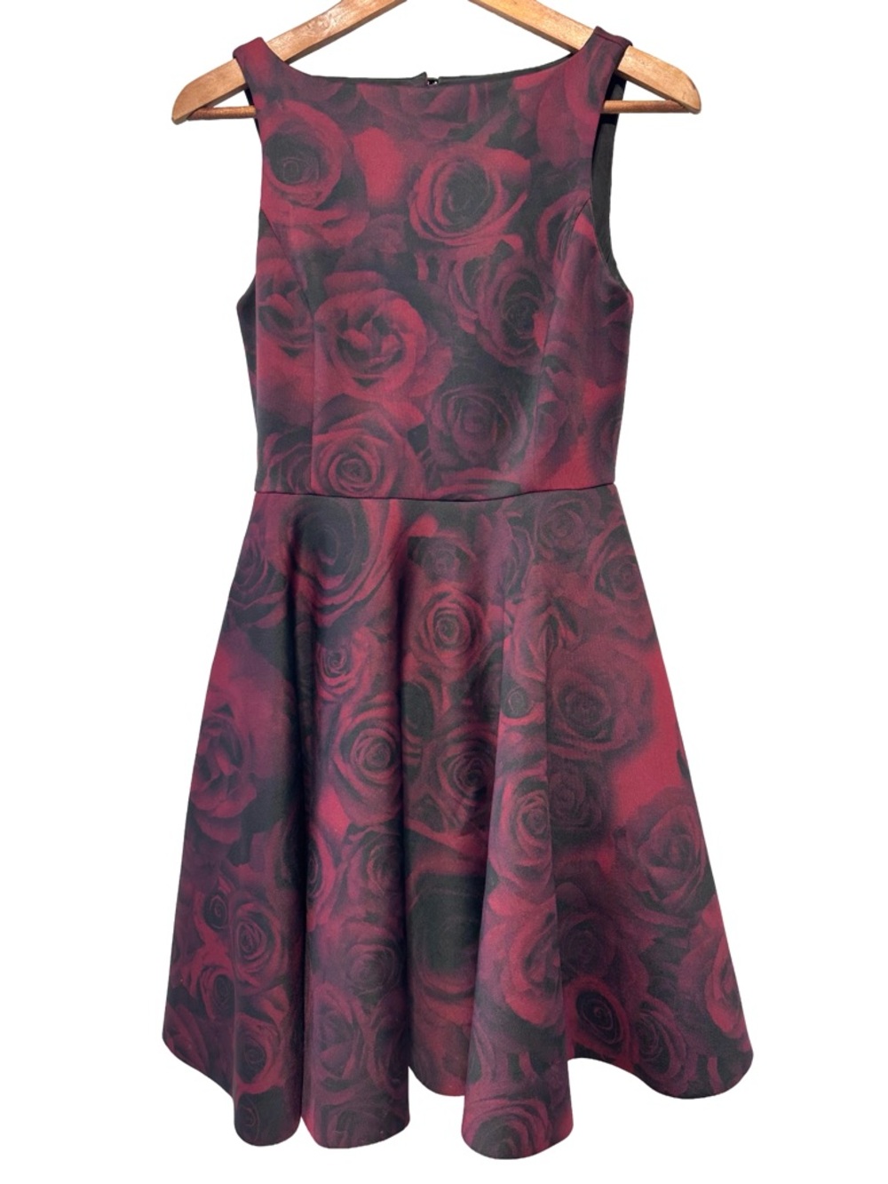 ELLE x RW&CO Rose A-Line Scuba Dark Coquette Soft Grunge Summer Dress